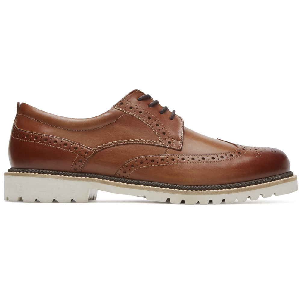 Zapatos De Vestir Rockport Hombre Mexico - Marshall Wingtip Marrom - KAWFL2890